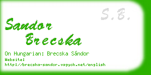 sandor brecska business card